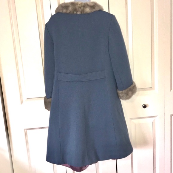 Holly Gab Vintage 1950’s Blue Wool Coat - Picture 2 of 5